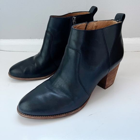 MADEWELL Shoes Women's Black Leather BRENNER Ankle Boots Booties Size 10 - Picture 4 of 12